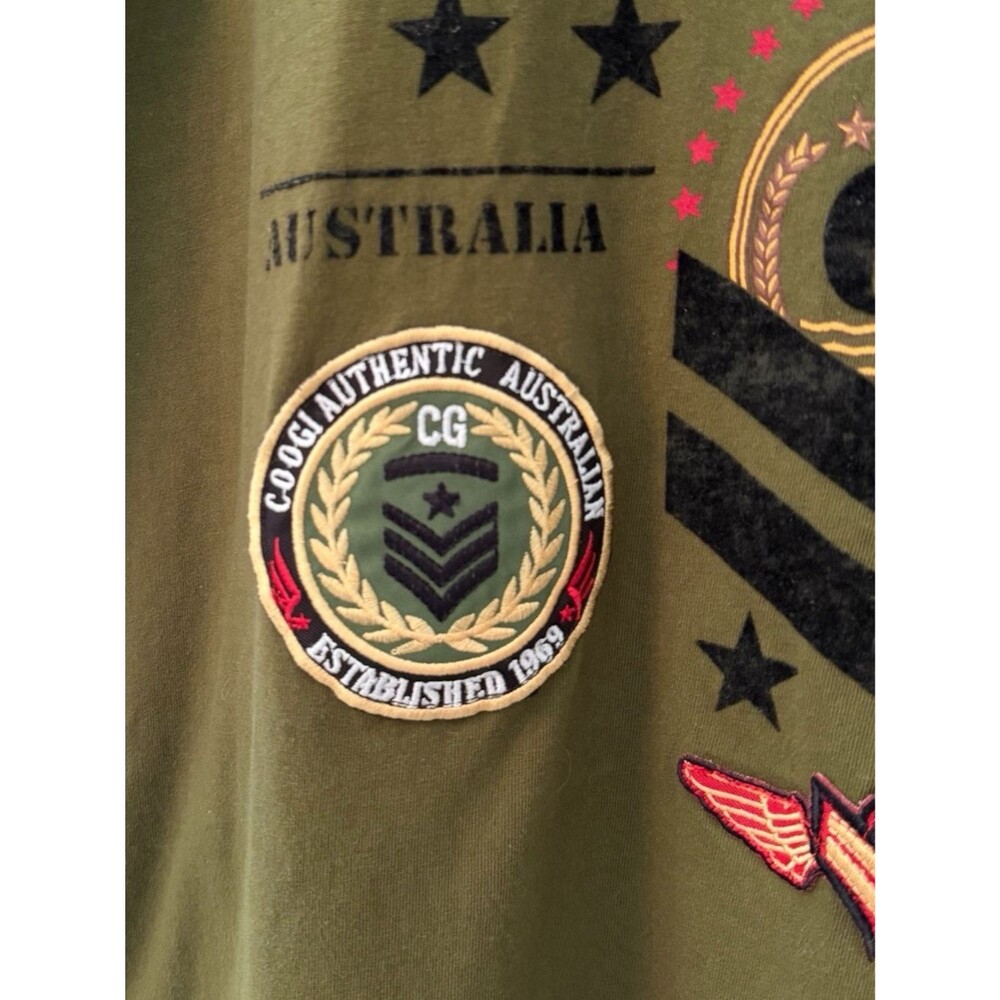 Coogi Operation Men Green Graphic Australia Air Division Patch Eagle T-Shirt XL - Picture 5 of 9